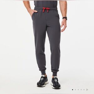Figs Men's tansen Charcoal Joggers with Red Accent